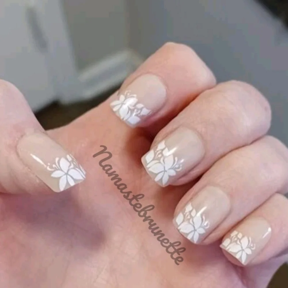 2/$16 Floral French Manicure Press On Nails